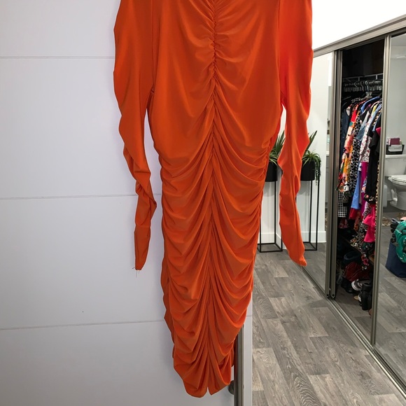 FASHION NOVA ruched dress orange size 1X - Picture 7 of 7